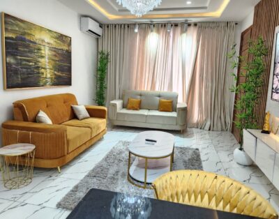 Cozy 2-bedroom apartment with open style kitchen plan and PS5 | Agungi, Lekki (inverter)